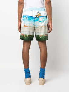 NAHMIAS Butterfly Beach Silk Shorts