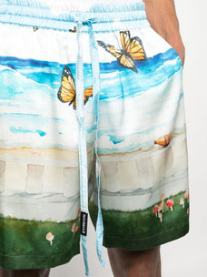 NAHMIAS Butterfly Beach Silk Shorts