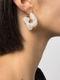 COMPLETEDWORKS WHITE STERLING SILVER BIO-RESIN EARRINGS