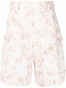 SIMONE ROCHA Sculpted Wide Leg Shorts With Frill Detail