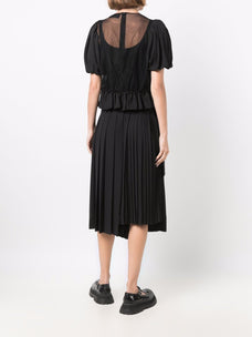 SIMONE ROCHA Short Puff Sleeve Blouse With Pleated Patch